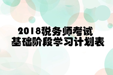 税务师基础阶段学习计划