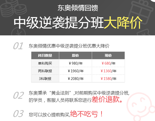 中级会计逆袭提分班大降价