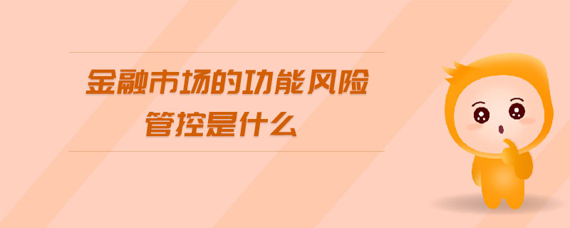 金融市场的功能风险管控是什么