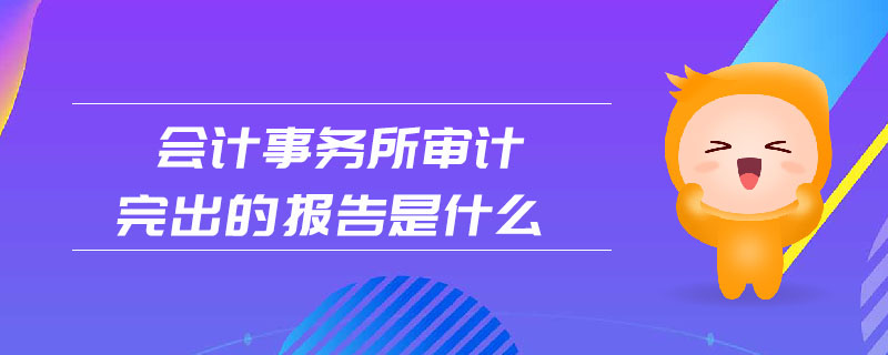 会计事务所审计完出的报告是什么