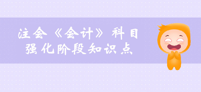 2019年注会《会计》强化阶段知识点汇总