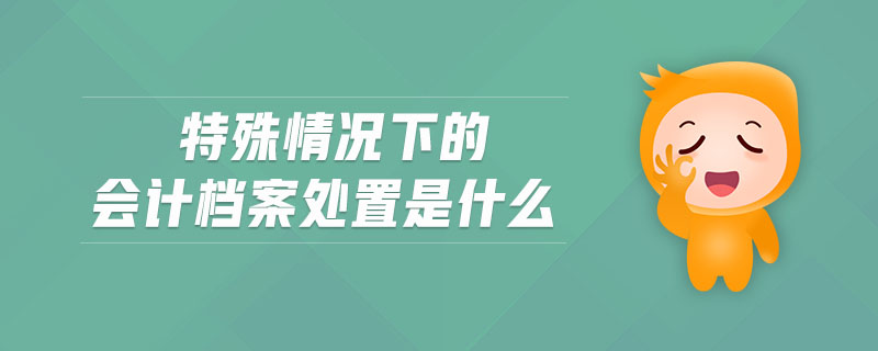 特殊情况下的会计档案处置是什么