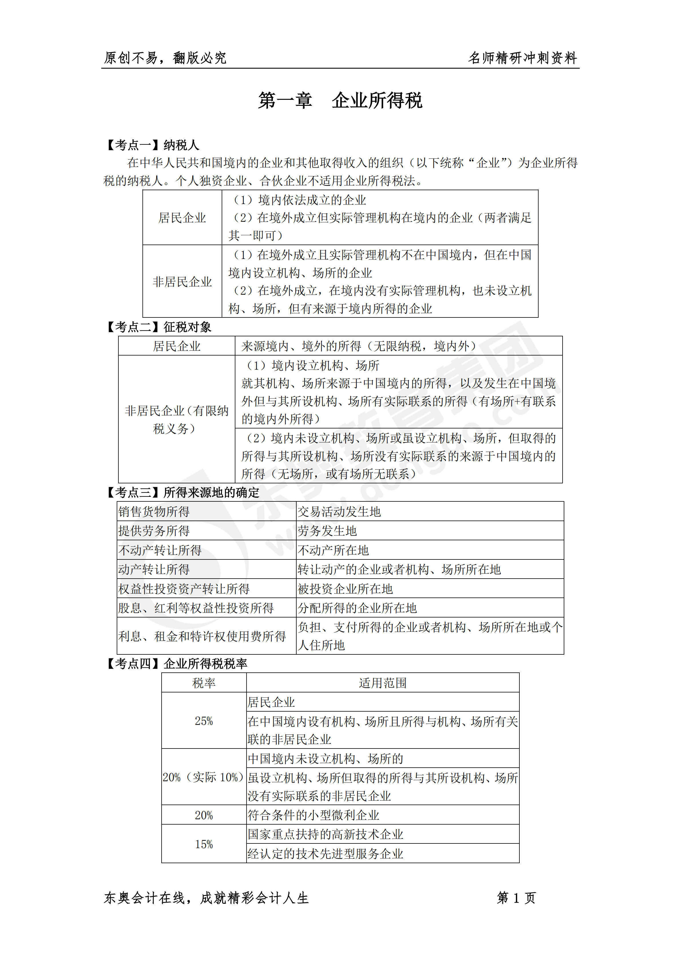 《税法二》名师精研冲刺资料1