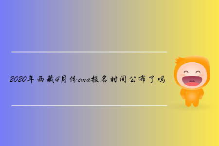 2020年西藏4月份cma报名时间公布了吗