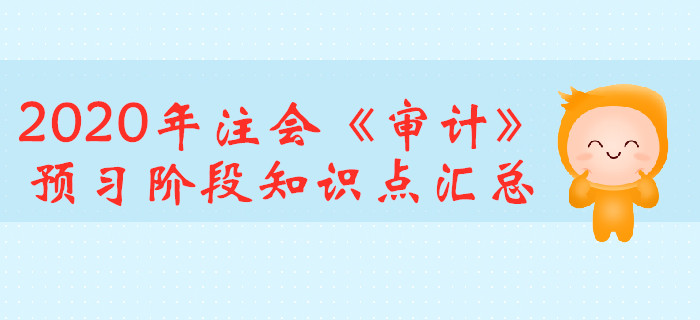 2020年注会《审计》预习阶段知识点汇总