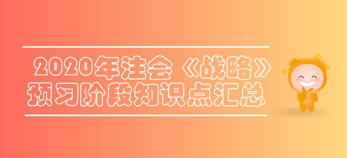 2020年注会《战略》预习阶段知识点汇总