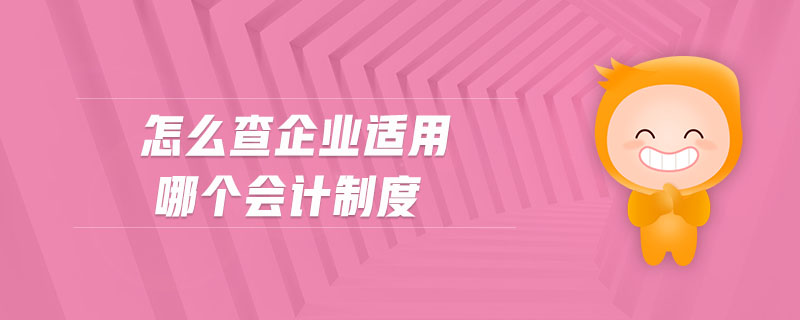 怎么查企业适用哪个会计制度