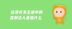 法律关系主体中的营利法人是指什么