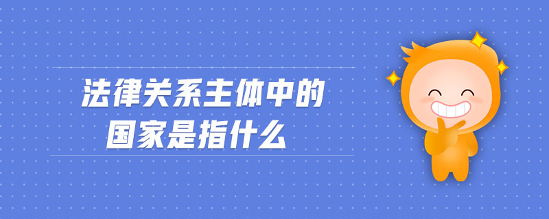 法律关系主体中的国家是指什么