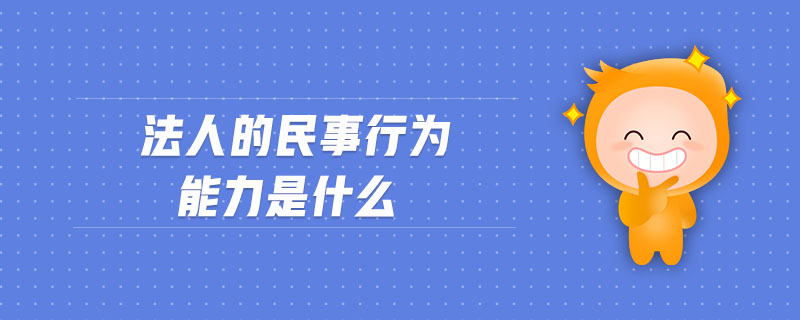 法人的民事行为能力是什么