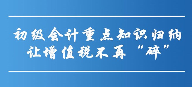 初级会计重点知识归纳-让增值税不再“碎”！