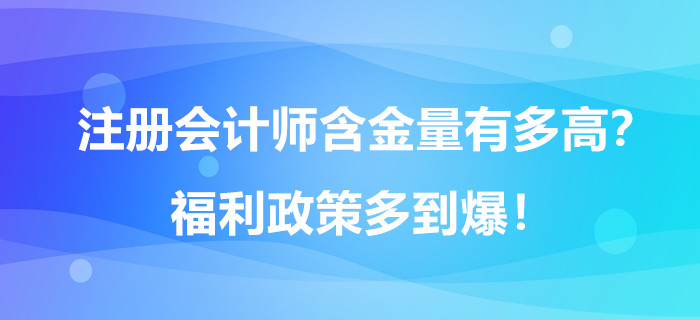 注册会计师含金量有多高？福利政策多到爆！