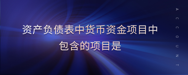 资产负债表中货币资金项目中包含的项目是