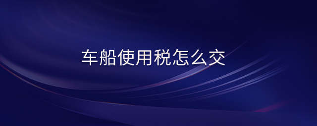 车船使用税怎么交