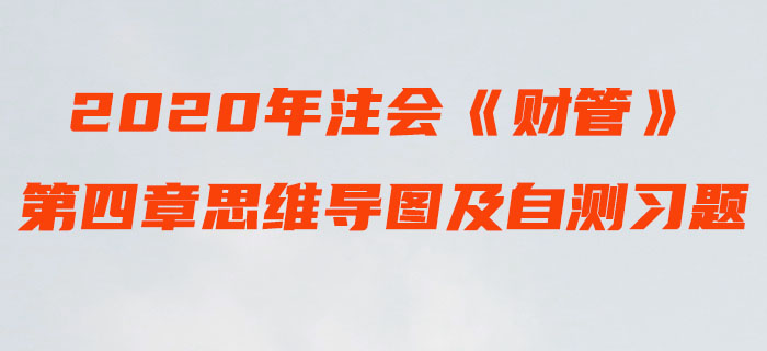 2020年注会《财管》第四章思维导图及自测习题