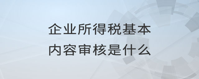 企业所得税基本内容审核是什么