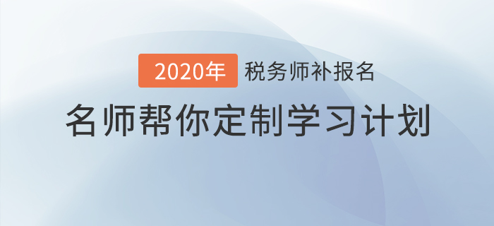 税务师报名最后一班车，名师帮你定制学习计划！