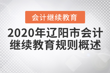 2020年辽阳市会计继续教育规则概述