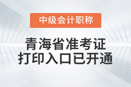 2020年青海省中级会计师准考证打印入口已开通