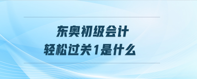 东奥初级会计轻松过关1是什么