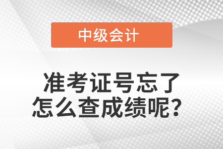 中级会计准考证号忘了怎么查成绩呢？