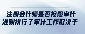 注册会计师是否按照审计准则执行了审计工作取决于