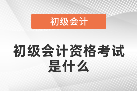 初级会计资格考试是什么