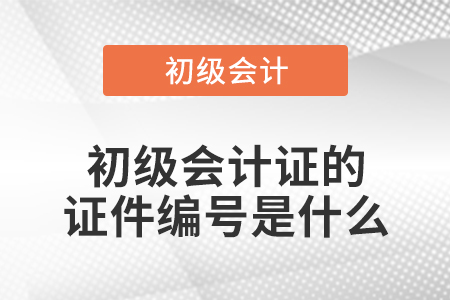 初级会计证的证件编号是什么