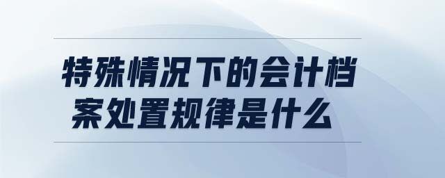 特殊情况下的会计档案处置规律是什么