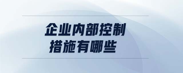 企业内部控制措施有哪些