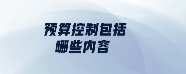 预算控制包括哪些内容