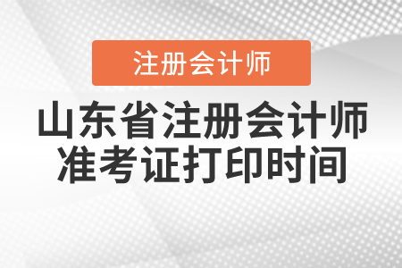 山东省莱芜注册会计师准考证打印时间