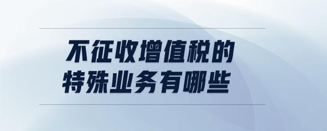 不征收增值税的特殊业务有哪些