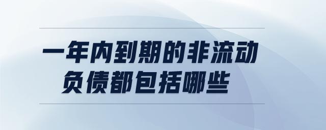 一年内到期的非流动负债都包括哪些