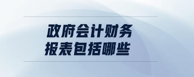 政府会计财务报表包括哪些