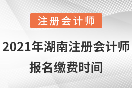 2021年湖南省衡阳注册会计师报名缴费时间