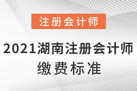 2021年湖南省衡阳注册会计师缴费标准？