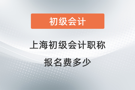 上海初级会计职称报名费多少