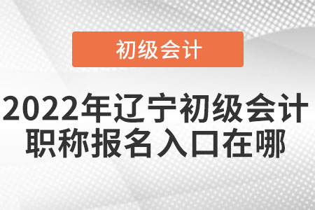 2022年辽宁省朝阳初级会计职称报名入口在哪