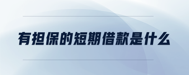 有担保的短期借款是什么