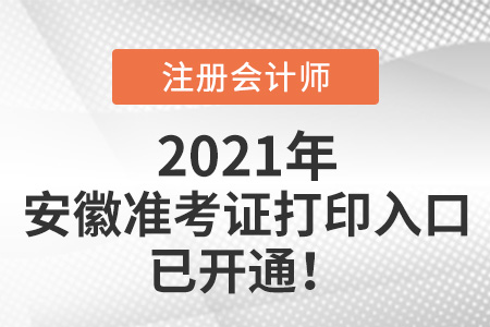 安徽省淮北2021年注册会计师打印准考证网站已开通