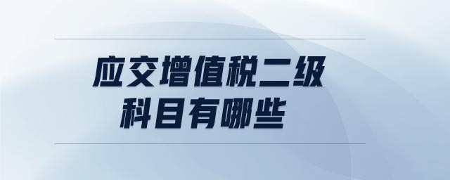 应交增值税二级科目有哪些