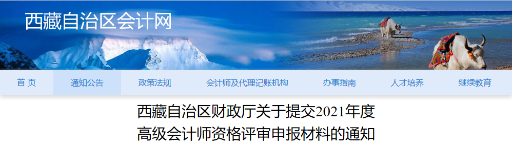 西藏2021年高级会计师评审申报材料通知