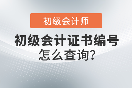 初级会计证书编号怎么查询？