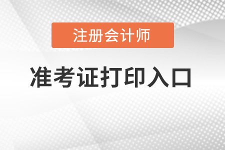 2022年注册会计师准考证打印官网