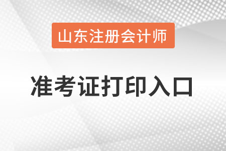 山东省聊城注册会计师准考证打印入口在哪里？