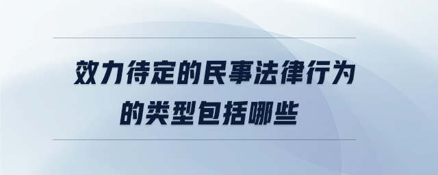 效力待定的民事法律行为的类型包括哪些