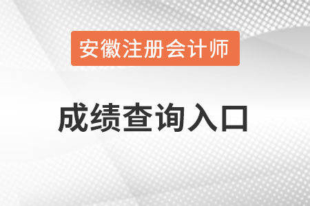 安徽cpa成绩查询入口官网？