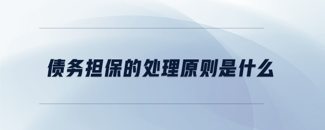 债务担保的处理原则是什么