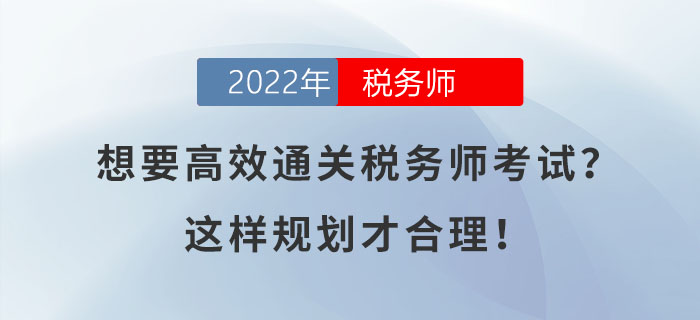 想要高效通关税务师考试？这样规划才合理！